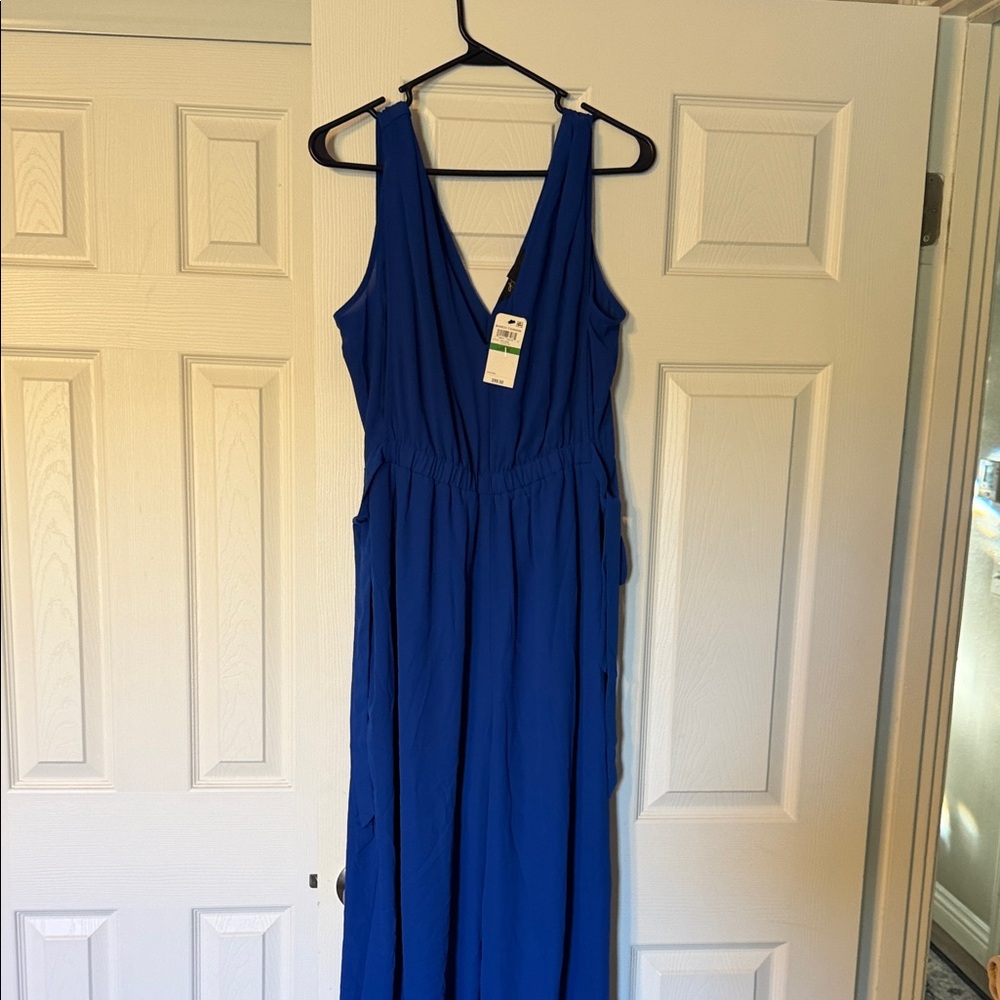 Elegant Blue Sleeveless Dress